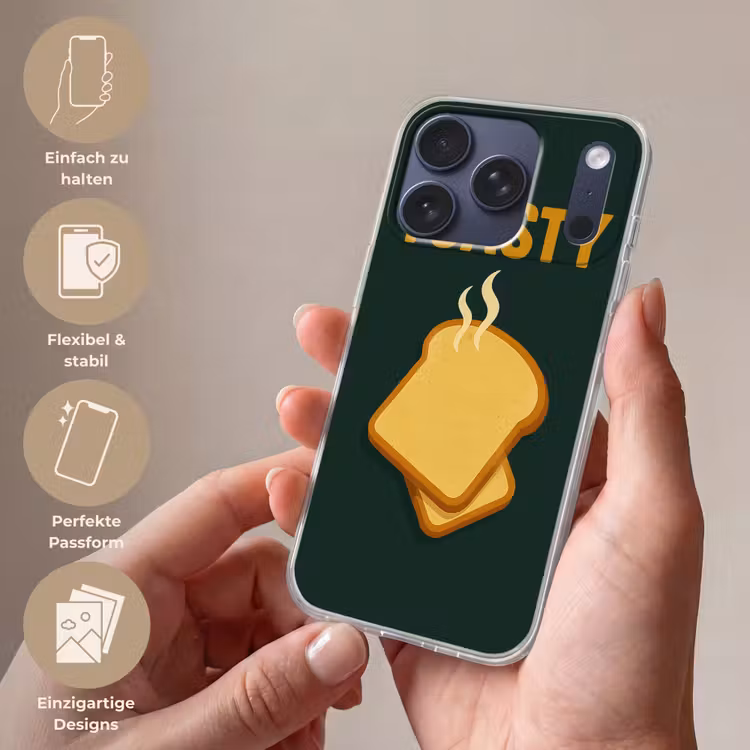 Brood - Tosti - Groen - Minimalistisch Telefoonhoesje iPhone 17 Pro klein -sfeer3_DE