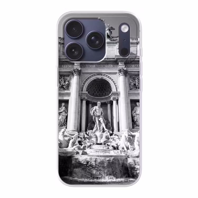 Fontein - Beelden - Architectuur - Zwart-wit Telefoonhoesje iPhone 17 Pro klein -3d