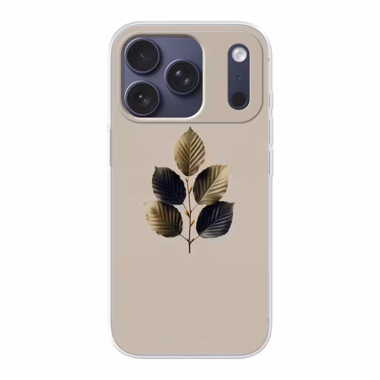 Beukenbladeren - Bruin - Groen - neutraal Telefoonhoesje iPhone 17 Pro klein -3d