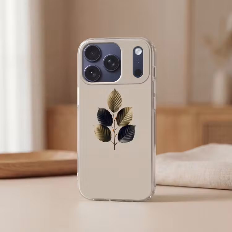 Beukenbladeren - Bruin - Groen - neutraal Telefoonhoesje iPhone 17 Pro klein -sfeer2