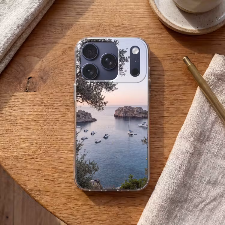 Handyhülle - Bucht – Boote – Sonnenuntergang - Baai - boten - zonsondergang Telefoonhoesje iPhone 17 Pro klein
