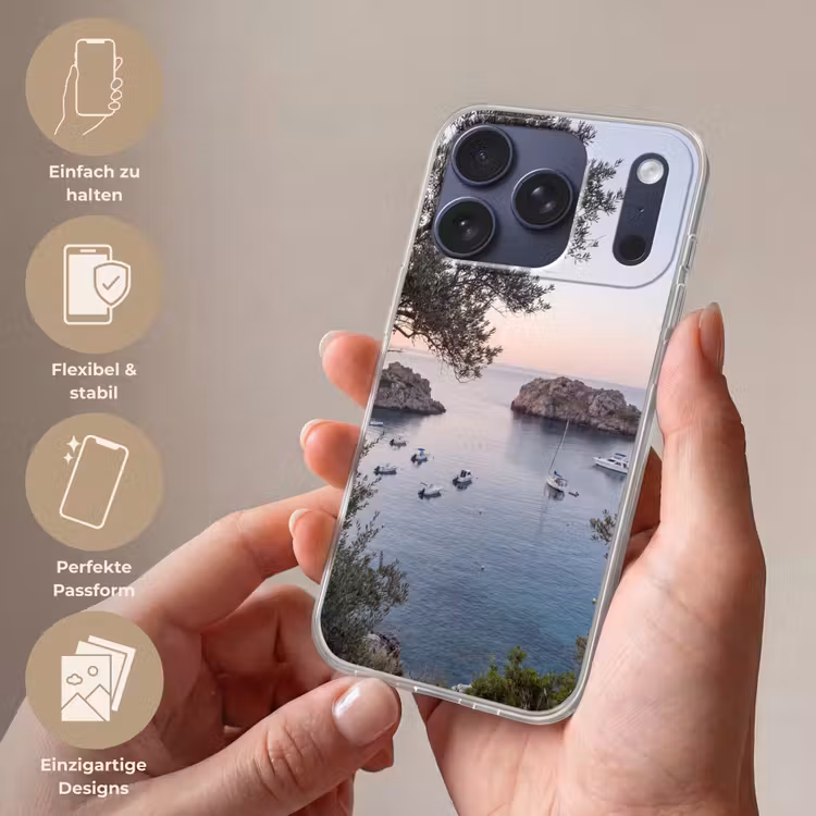 Handyhülle - Bucht – Boote – Sonnenuntergang - Baai - boten - zonsondergang Telefoonhoesje iPhone 17 Pro klein