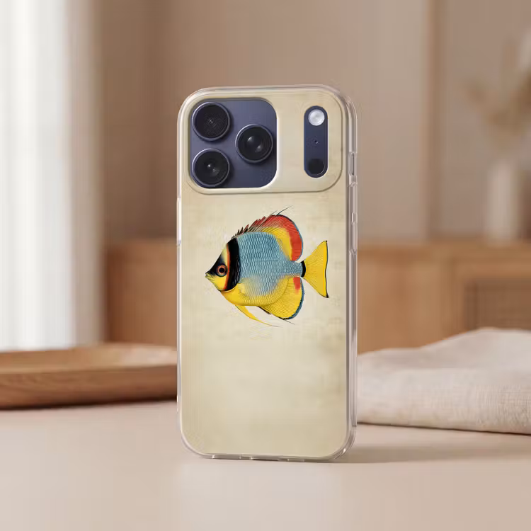 Kleurrijk - Vis - Schubben - Illustratie Telefoonhoesje iPhone 17 Pro klein -sfeer2