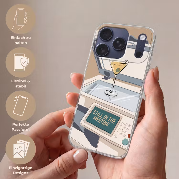 Kantoor - Drank - Humor - Illustratie Telefoonhoesje iPhone 17 Pro klein -sfeer3_DE