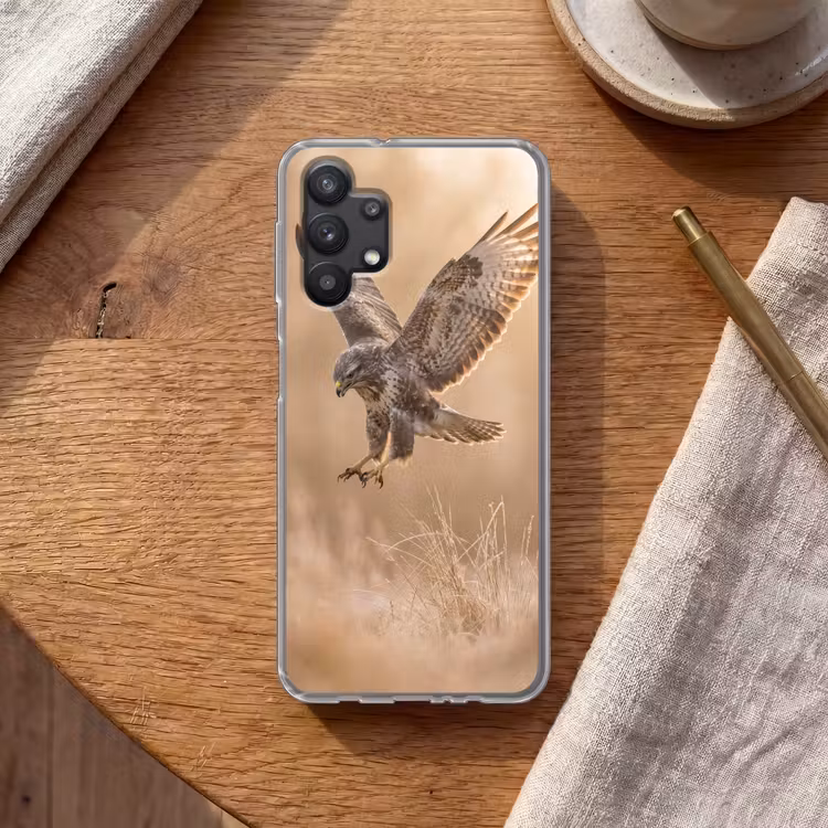 Buizerd - Roofvogel - Natuur - Bruin Telefoonhoesje Samsung Galaxy A32 5G klein -sfeer1