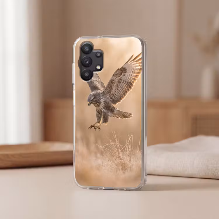Buizerd - Roofvogel - Natuur - Bruin Telefoonhoesje Samsung Galaxy A32 5G klein -sfeer2
