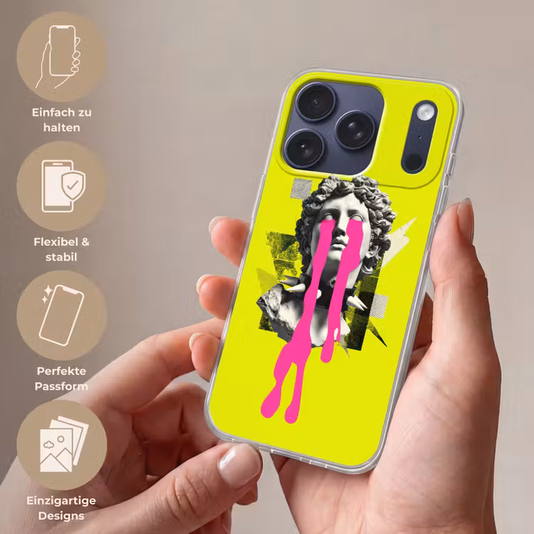 Buste - Verf - Geel Telefoonhoesje iPhone 17 Pro klein -sfeer3_DE