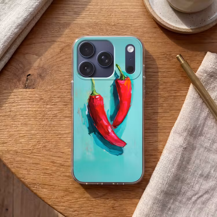 Chilipepers - Geverfd - Rood Telefoonhoesje iPhone 17 Pro klein -sfeer1