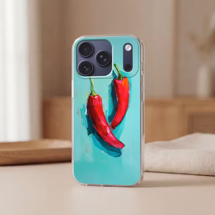 Chilipepers - Geverfd - Rood Telefoonhoesje iPhone 17 Pro klein -sfeer2