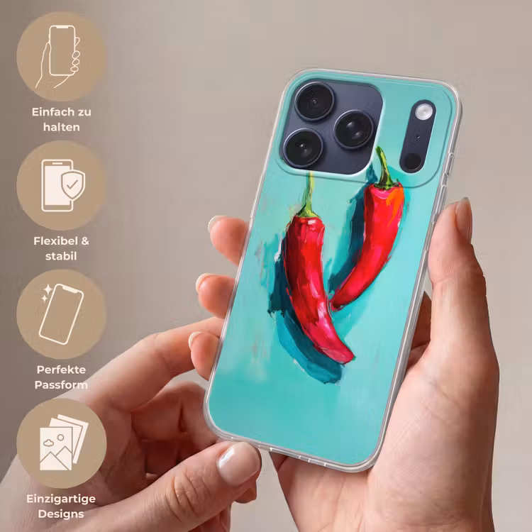 Chilipepers - Geverfd - Rood Telefoonhoesje iPhone 17 Pro klein -sfeer3_DE
