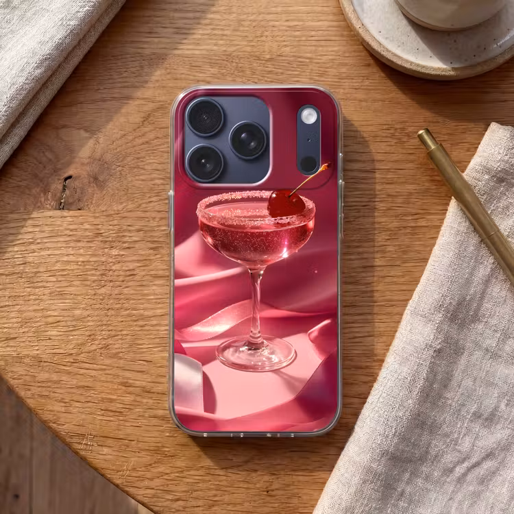 Cocktail - Pink - Luxe Telefoonhoesje iPhone 17 Pro klein -sfeer1