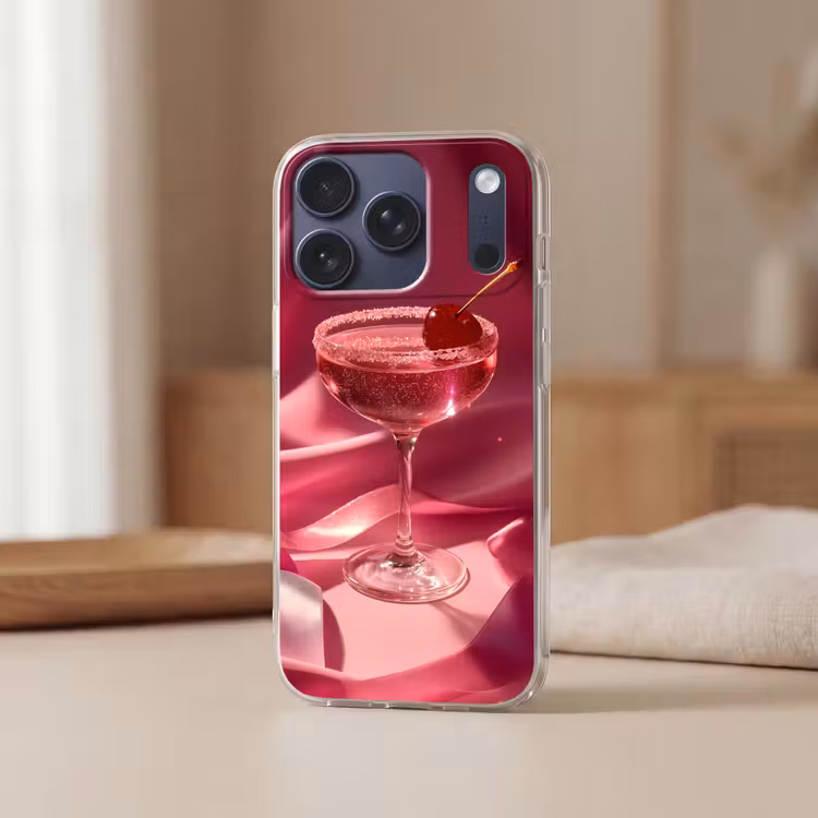 Cocktail - Pink - Luxe Telefoonhoesje iPhone 17 Pro klein -sfeer2