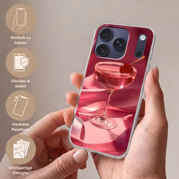 Cocktail - Pink - Luxe Telefoonhoesje iPhone 17 Pro klein -sfeer3_DE