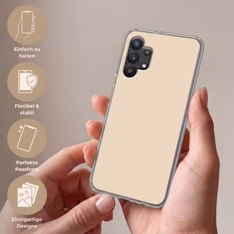 Cream - Nude - Neutraal Telefoonhoesje Samsung Galaxy A32 5G klein 346 -sfeer3_DE