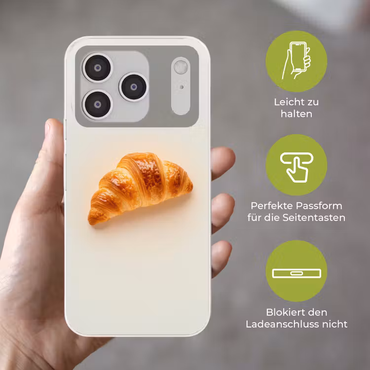 Croissant - Brood - Beige Telefoonhoesje iPhone 17 Pro klein -sfeer3_DE