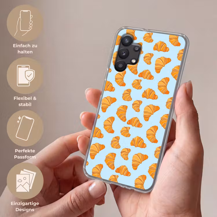 Croissant - Speels - Blauw Telefoonhoesje Samsung Galaxy A32 5G klein 346 -sfeer3_DE
