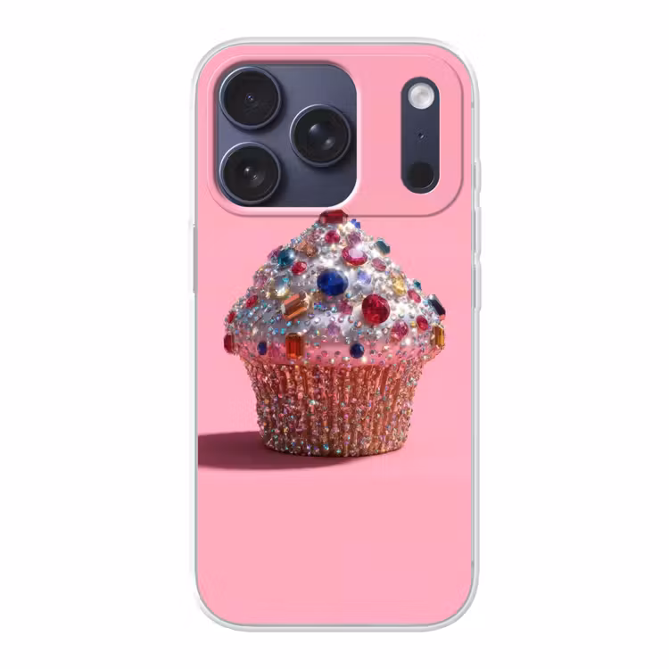 Cupcake - Kleurrijk - Edelstenen Telefoonhoesje iPhone 17 Pro klein -3d