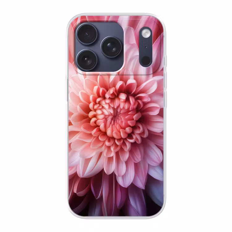 Dahlia - Bloem - Close up - Roze Telefoonhoesje iPhone 17 Pro klein -3d
