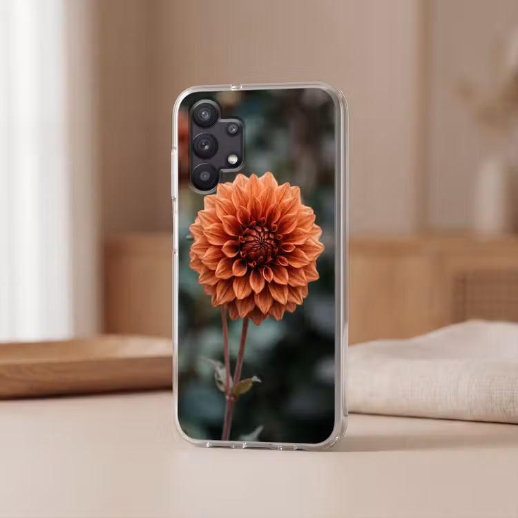 Dahlia - Bloem - Natuur - Sfeervol Telefoonhoesje Samsung Galaxy A32 5G klein -sfeer2