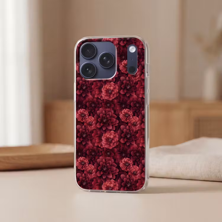 Dahlias - Bloemen - Rood Telefoonhoesje iPhone 17 Pro klein 878 -sfeer2