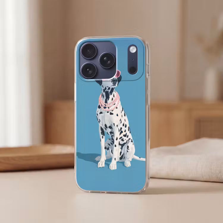 Dalmatiër - Zonnebril - Blauw Telefoonhoesje iPhone 17 Pro klein -sfeer2