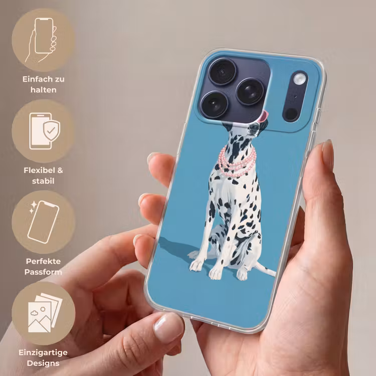Dalmatiër - Zonnebril - Blauw Telefoonhoesje iPhone 17 Pro klein -sfeer3_DE