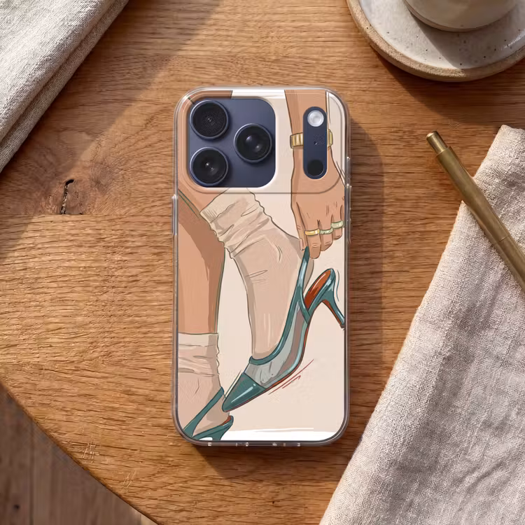 Vrouw - Schoen - Mode - Lifestyle - Groen Telefoonhoesje iPhone 17 Pro klein -sfeer1