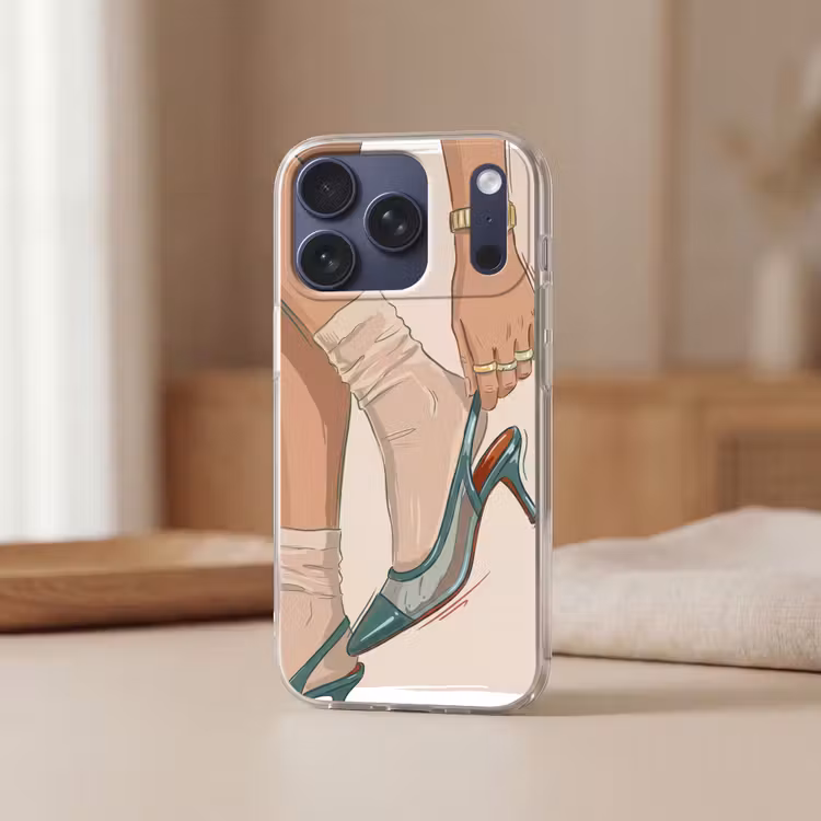 Vrouw - Schoen - Mode - Lifestyle - Groen Telefoonhoesje iPhone 17 Pro klein -sfeer2