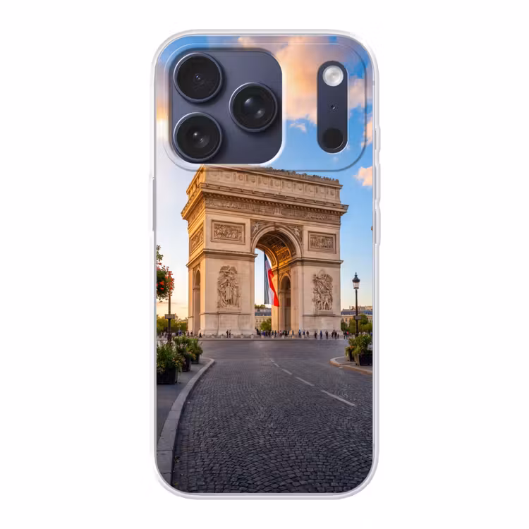 Monument - Parijs - Zonsondergang - Architectuur - Goud Telefoonhoesje iPhone 17 Pro klein -3d