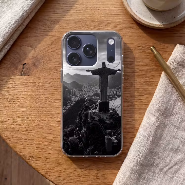 Monument - Stadsgezicht - Landschap - Zwart-wit Telefoonhoesje iPhone 17 Pro klein -sfeer1