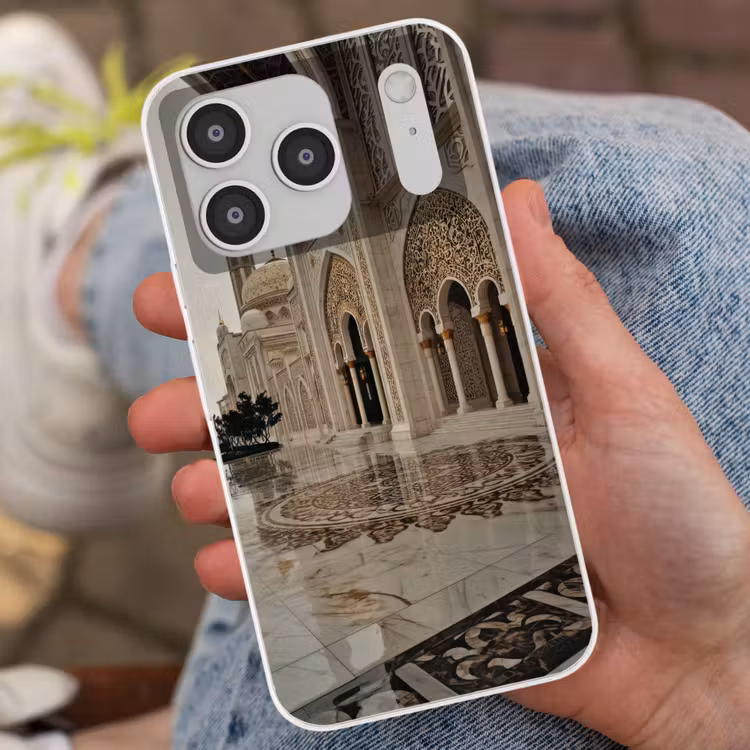 Gouden details - Marmer - Islamitisch Telefoonhoesje iPhone 17 Pro klein -sfeer2