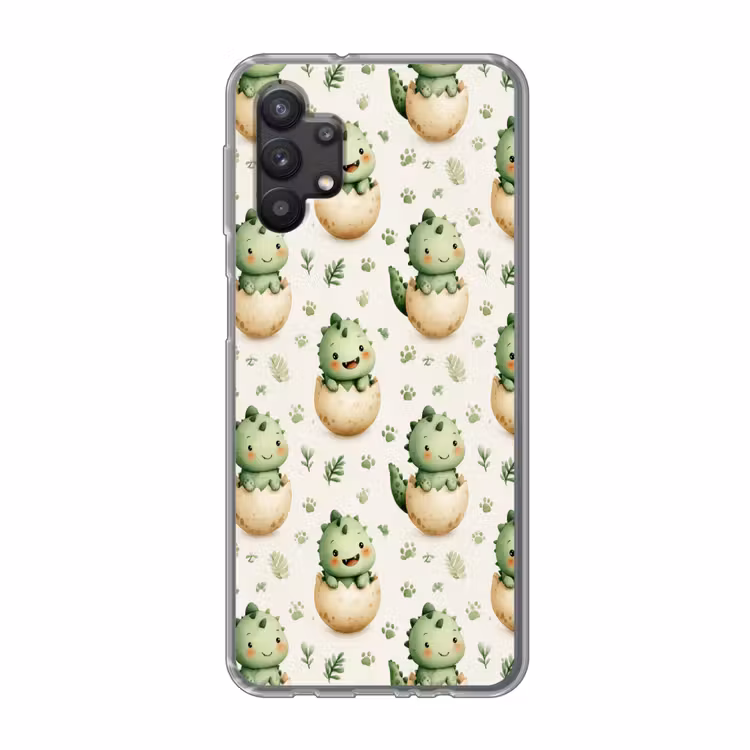 Dino - Eieren - Groen Telefoonhoesje Samsung Galaxy A32 5G klein 346 -3d