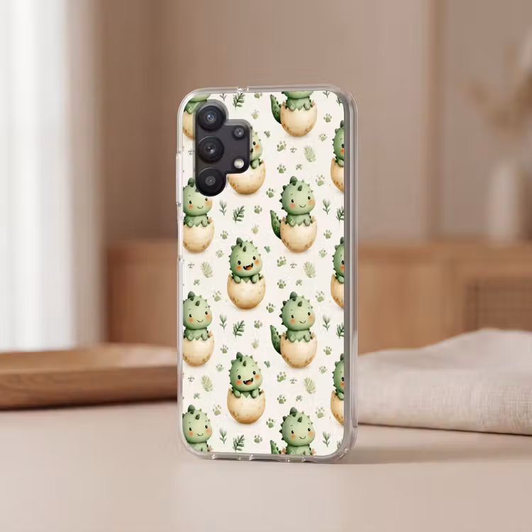 Dino - Eieren - Groen Telefoonhoesje Samsung Galaxy A32 5G klein 346 -sfeer2
