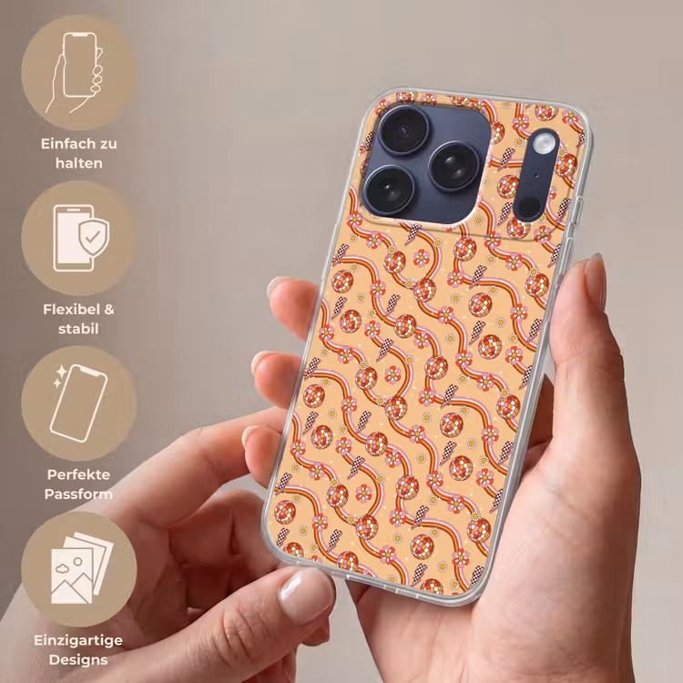Disco - Patroon - Lijnen Telefoonhoesje iPhone 17 Pro klein 878 -sfeer3_DE