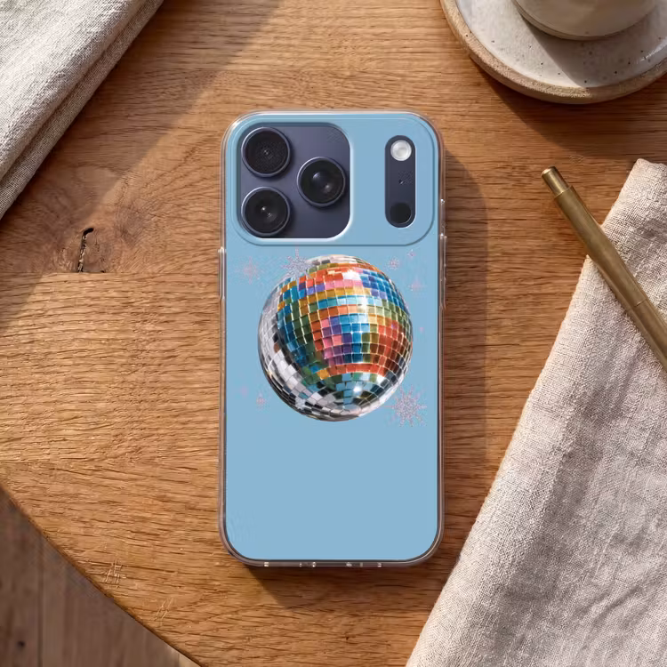 Discobal - Glinsterende sterren - Regenboog Telefoonhoesje iPhone 17 Pro klein -sfeer1