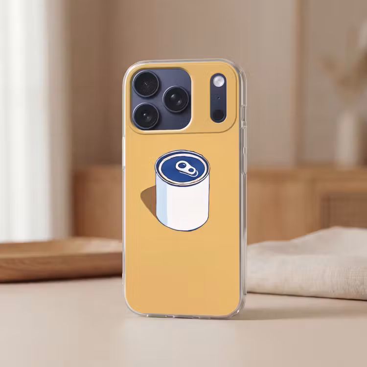 Blikje - Minimalistisch - Blauw - Illustratie Telefoonhoesje iPhone 17 Pro klein -sfeer2