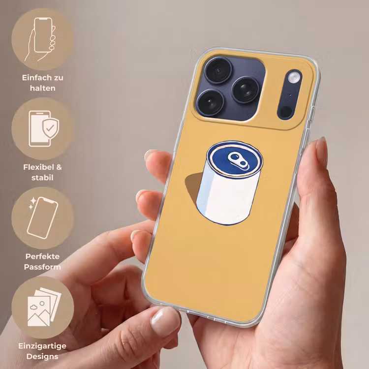 Blikje - Minimalistisch - Blauw - Illustratie Telefoonhoesje iPhone 17 Pro klein -sfeer3_DE