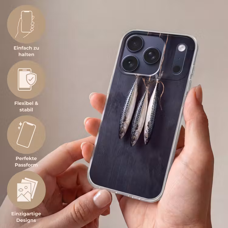 Handyhülle - Drei Fische – Seil - Drie vissen - Touw Telefoonhoesje iPhone 17 Pro klein