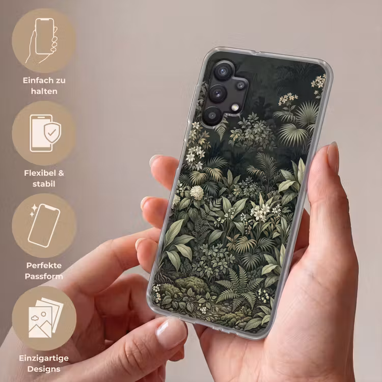 Jungle - Bladeren - Botanisch - Groen Telefoonhoesje Samsung Galaxy A32 5G klein -sfeer3_DE