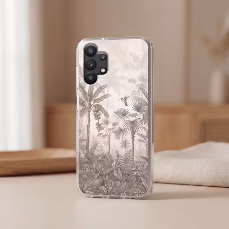 Jungle - Banenboom - Kolibrie - Beige Telefoonhoesje Samsung Galaxy A32 5G klein -sfeer2