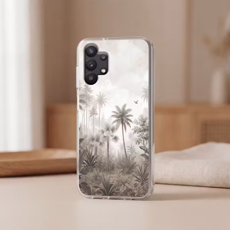 Jungle - Palmbomen - Natuur Telefoonhoesje Samsung Galaxy A32 5G klein -sfeer2