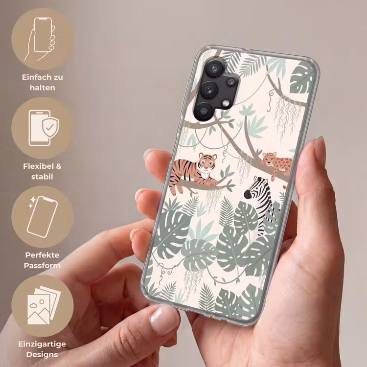 Jungle - Rustiek - Pastel Telefoonhoesje Samsung Galaxy A32 5G klein -sfeer3_DE