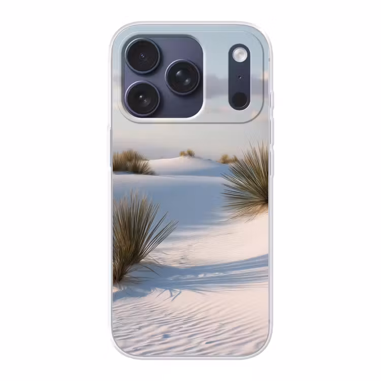 Duinen - Gras - Wolken - Beige Telefoonhoesje iPhone 17 Pro klein -3d