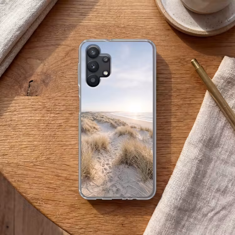 Duinen - Strand - Beige Telefoonhoesje Samsung Galaxy A32 5G klein -sfeer1