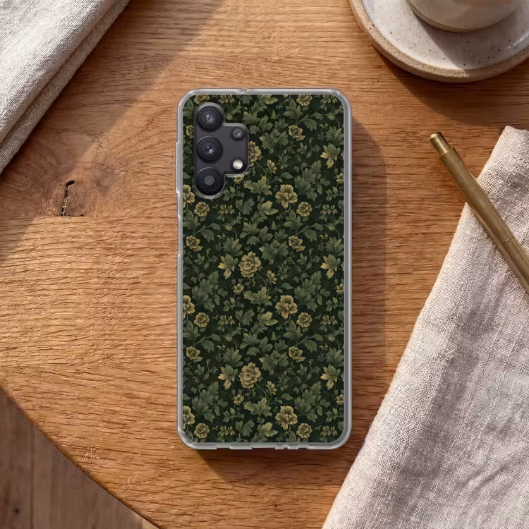 Donker - Groen - Goud - Botanisch Telefoonhoesje Samsung Galaxy A32 5G klein 346 -sfeer1