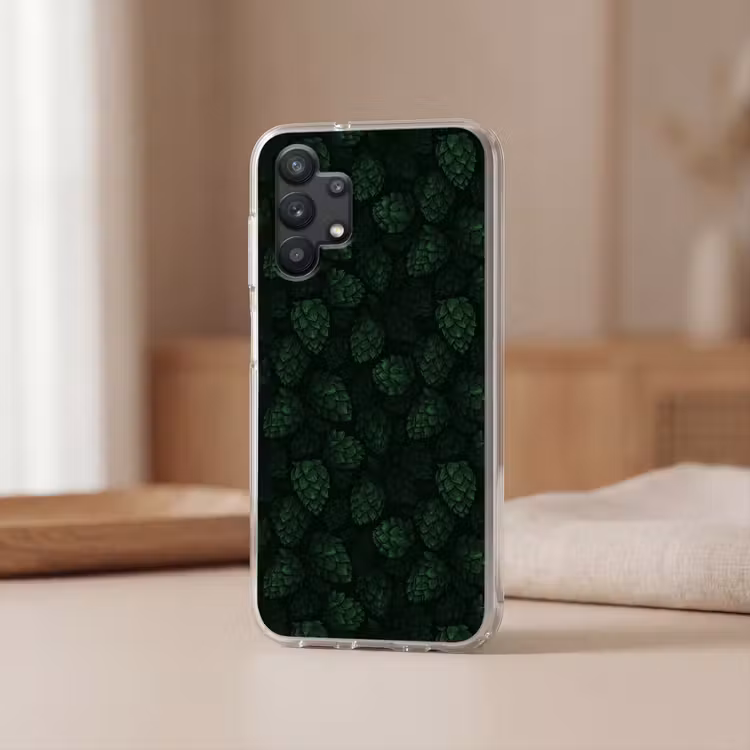 Donker - Groen - Hopbellen - Botanisch - Illustratie Telefoonhoesje Samsung Galaxy A32 5G klein 346 -sfeer2