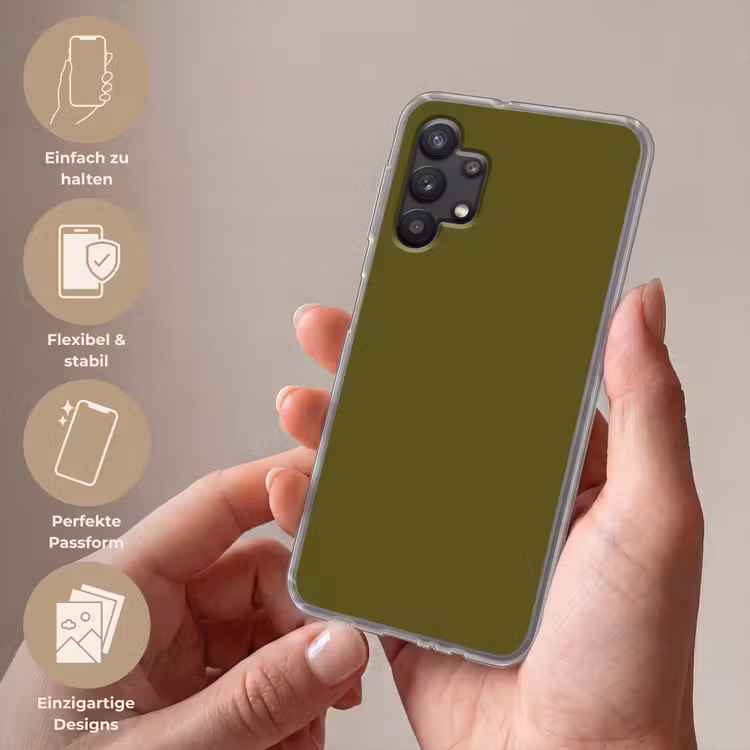 Dark - Olive - Groen Telefoonhoesje Samsung Galaxy A32 5G klein 346 -sfeer3_DE