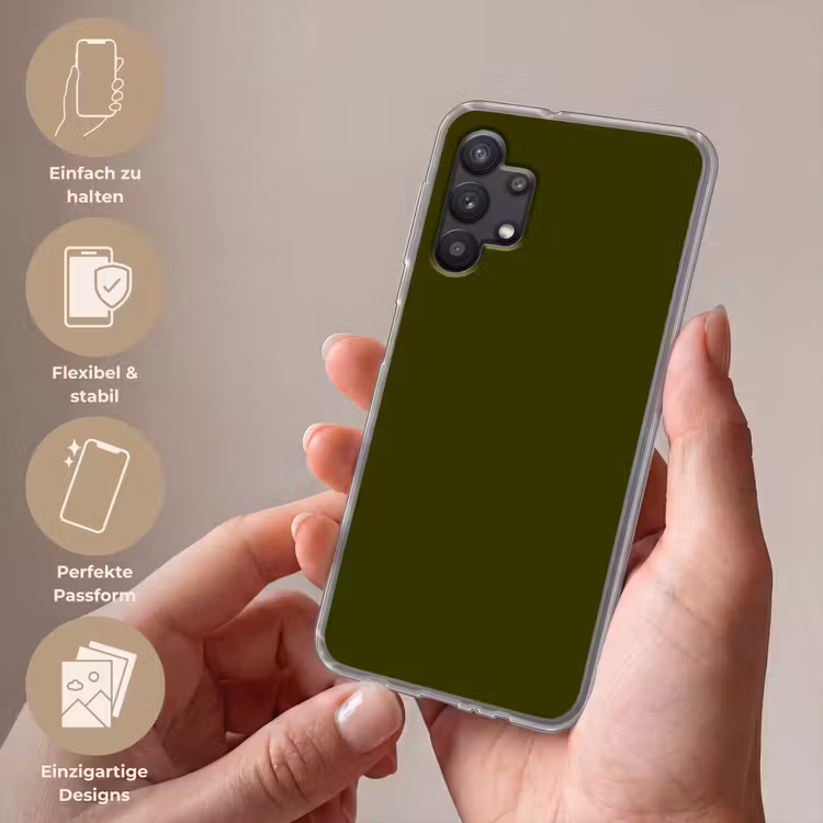 Dark  - Olive - Groen Telefoonhoesje Samsung Galaxy A32 5G klein 346 -sfeer3_DE