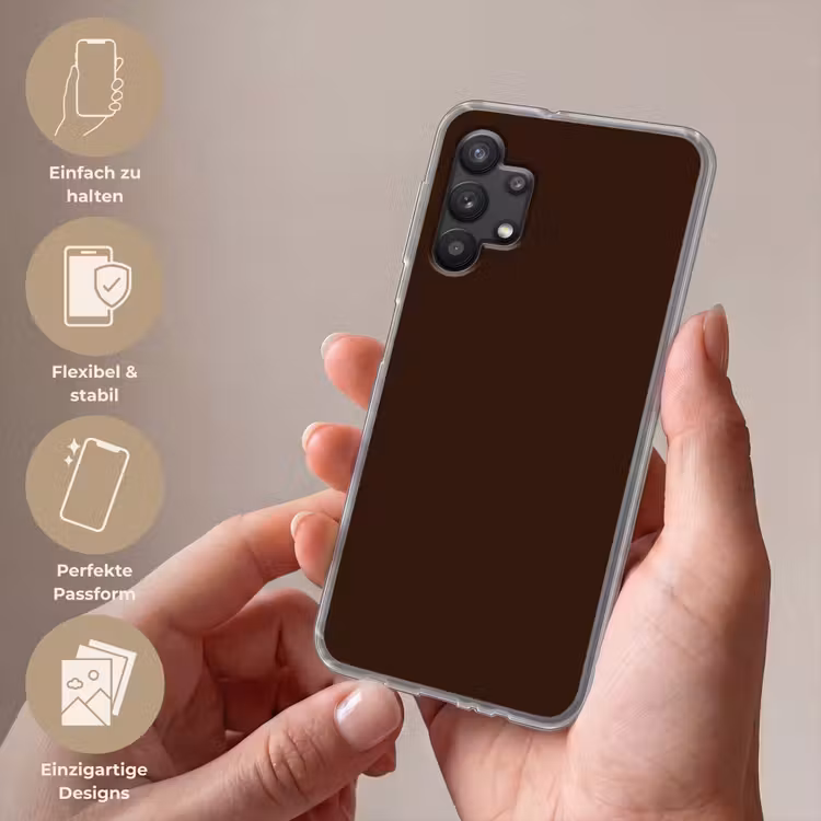 Dark - Chocolate - Bruin Telefoonhoesje Samsung Galaxy A32 5G klein 346 -sfeer3_DE