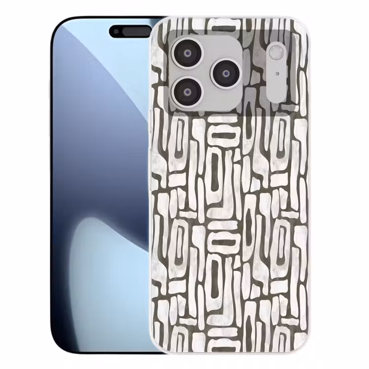 Donker - Wit - Abstract Telefoonhoesje iPhone 17 Pro klein 878 -3d